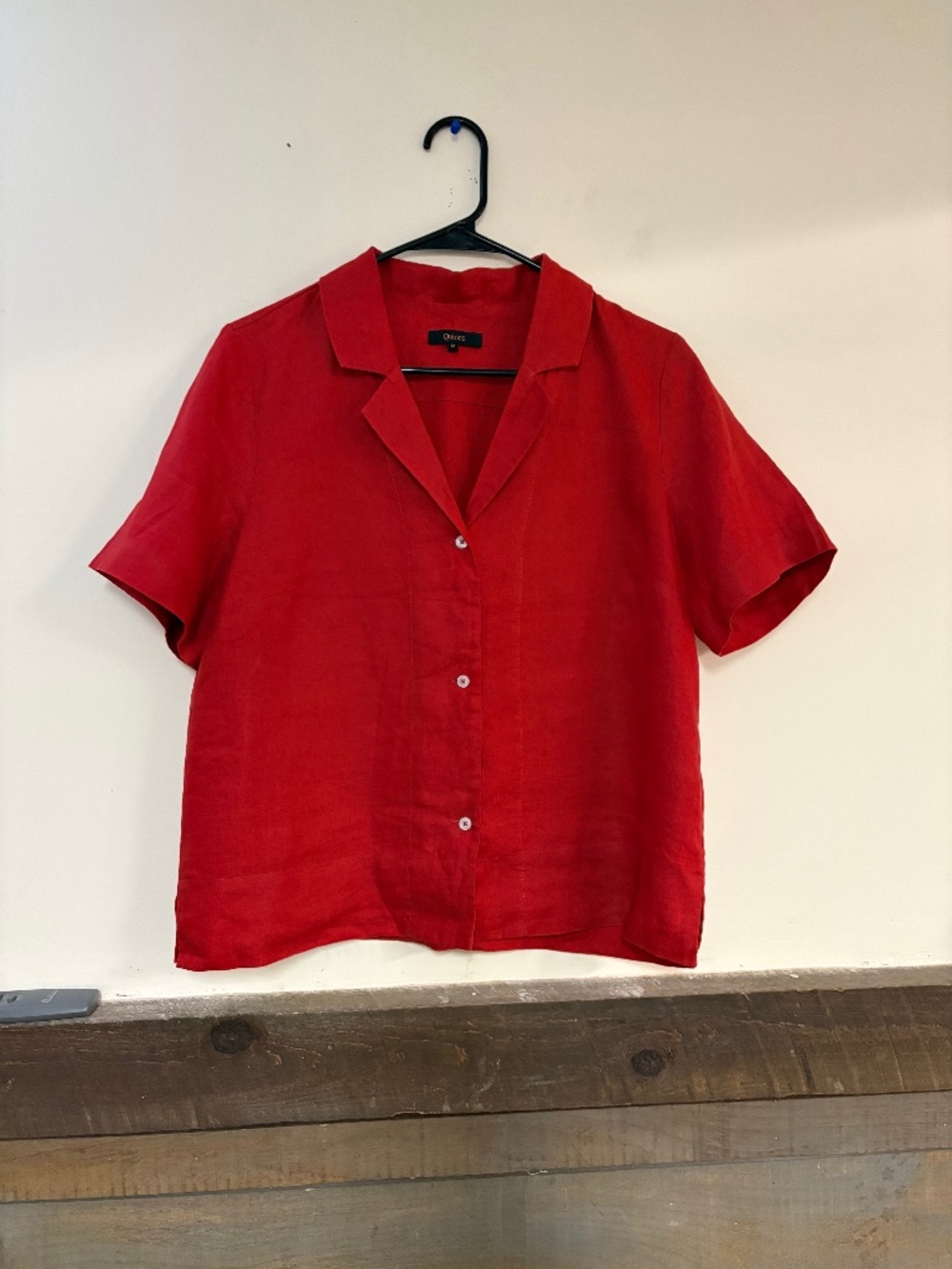 Red Linen Blouse by Quince